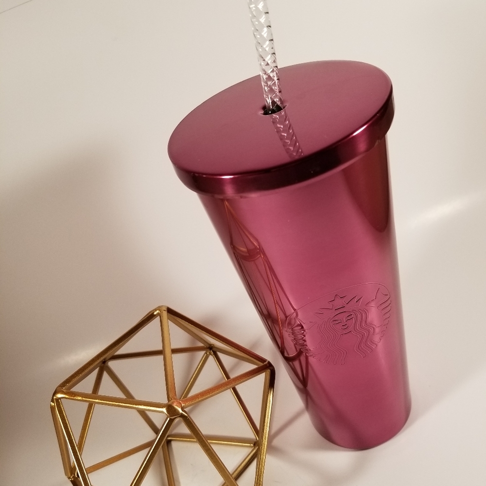 Starbucks, Rare, Pink Metallic Tumbler